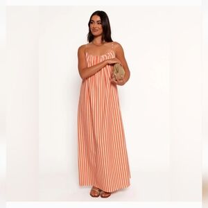 Petal & Pup Orange Striped Maxi Dress